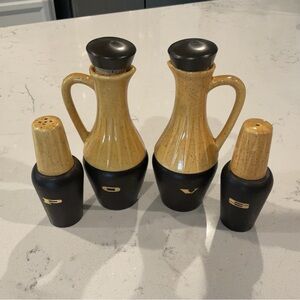 Vintage Retro Materia Vinegar & Oil, Salt & Pepper Shakers Set Good Condition